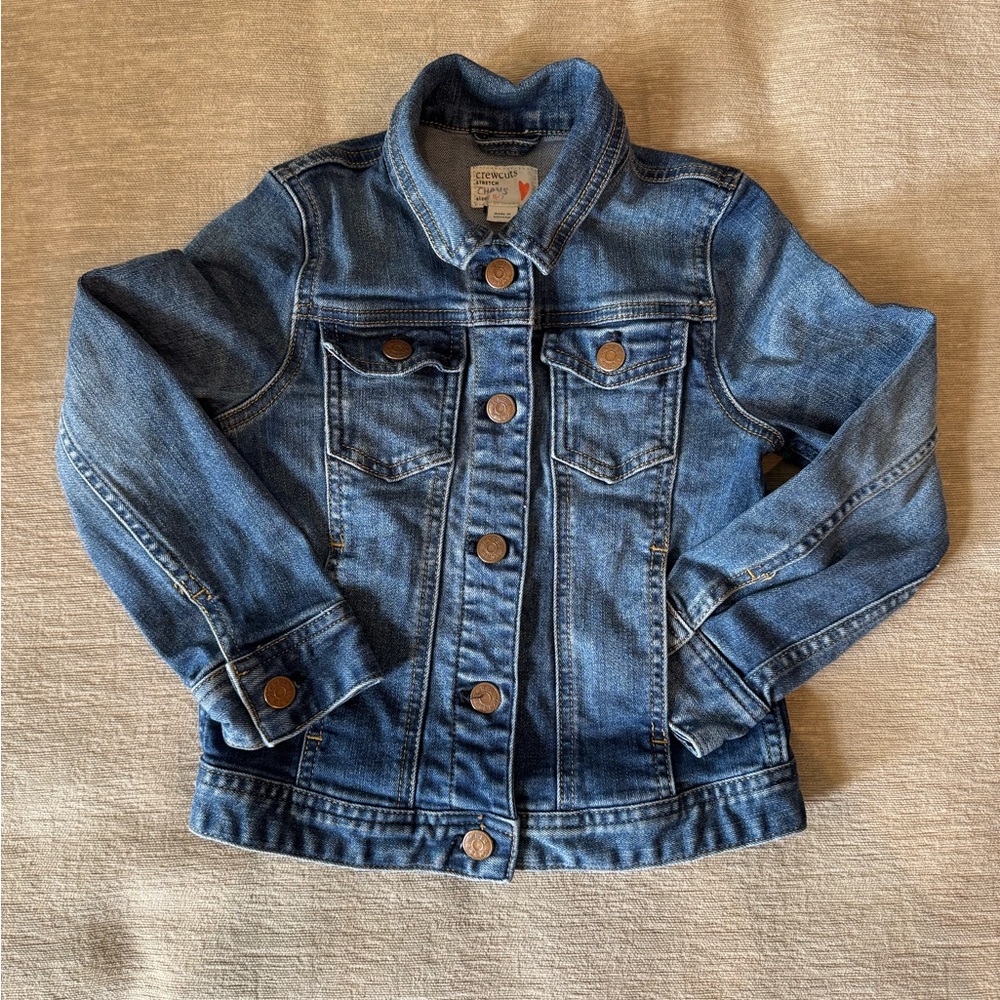 J.Crew Crewcuts Kids Denim Jean Jacket Size 6/7 Girls Classic - Picture 2 of 11